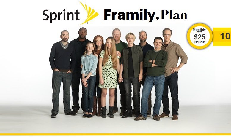 sprint 4 lines family plan free phones