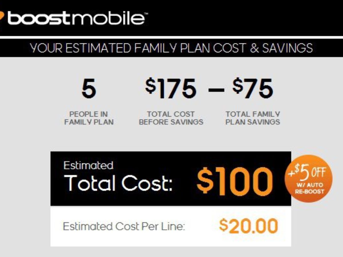 boost mobile family plan for 5