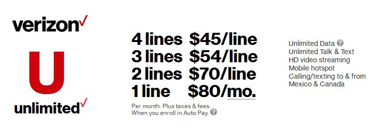 Verizon Takes On T Mobile And Sprint With Its New Unlimited Plan 80