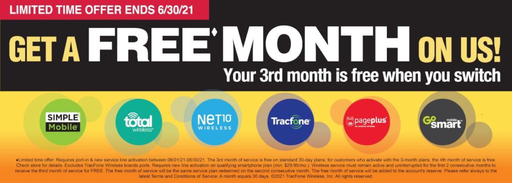 Tracfone MVNO offers 3rd Month Free Deal in Stores for Switcher