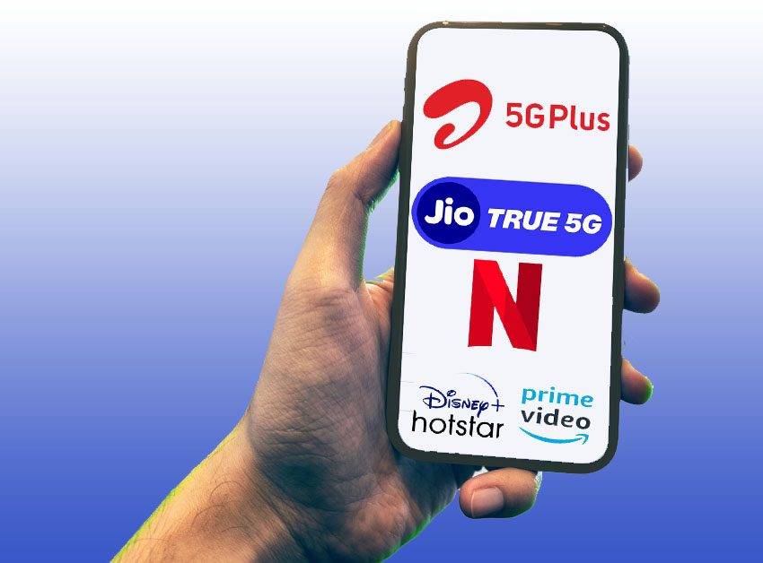 Airtel and Jio 5G Plans bundled with Netflix, Disney+ Hotstar and Amazon Prime OTT