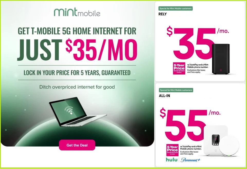 Mint Mobile offers T-Mobile Home Internet